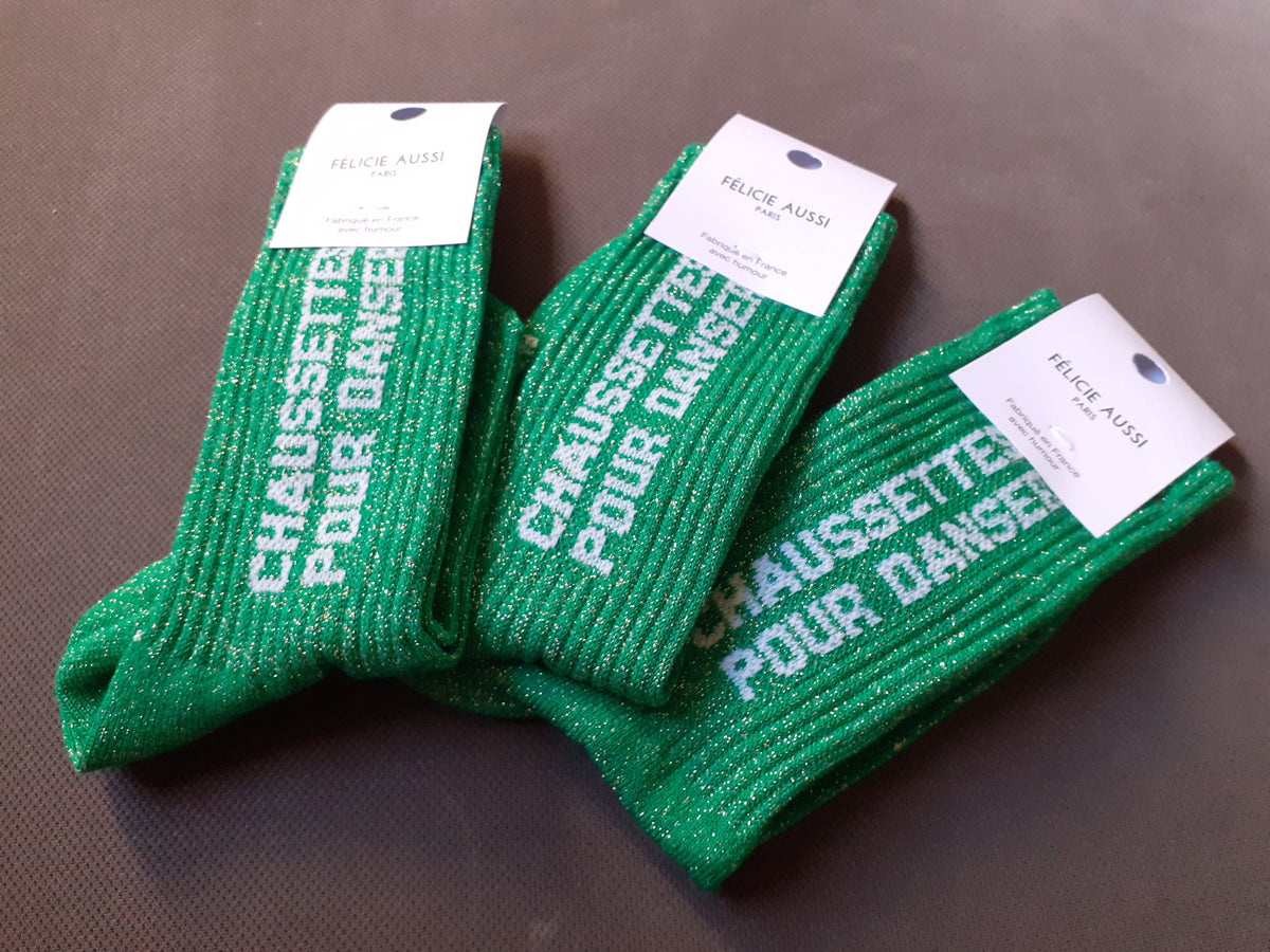 Félicie Aussi chaussettes à paillettes pour enfant Danser 24/26 - 27/30 - 31/34