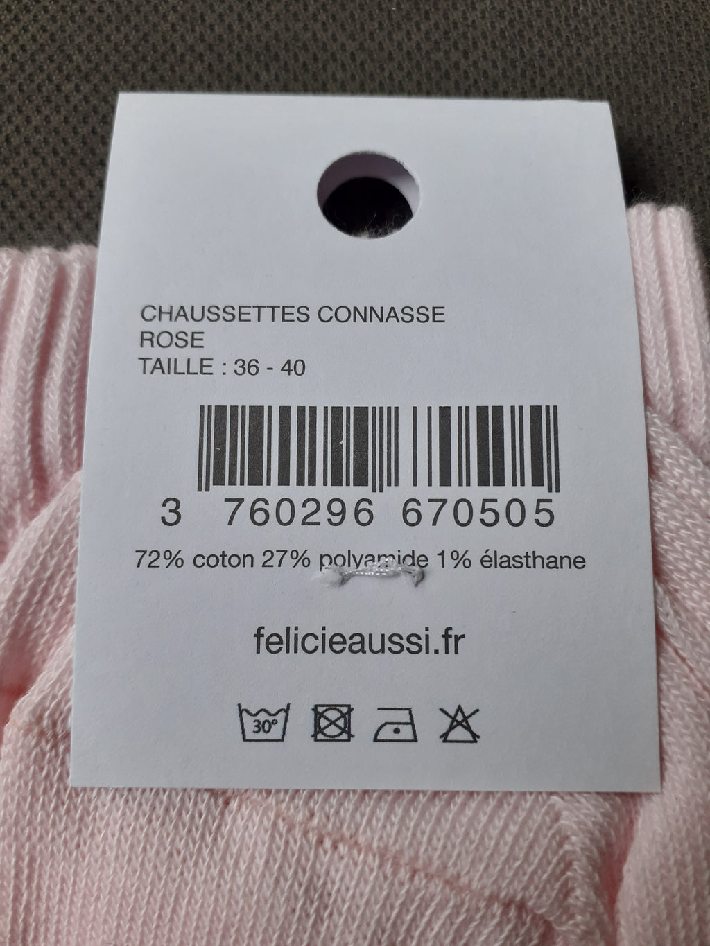 Félicie Aussi Chaussettes Connasse Rose pointure
