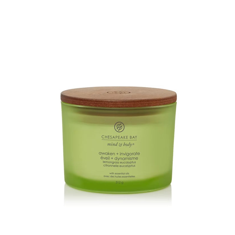 Chesapeake Bay Candle - 3 mèches 312gr - Lemongrass Eucalyptus (Éveil & Dynamisme)
