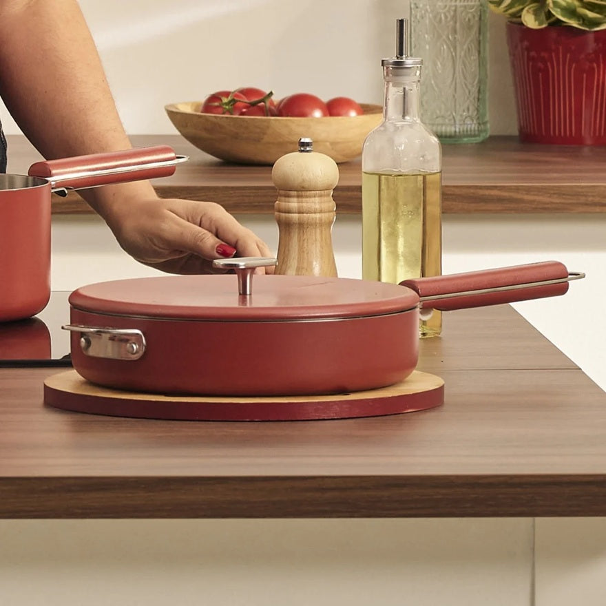 Cookut merveilleuse poêle 24cm inox avec couvercle et poignée
