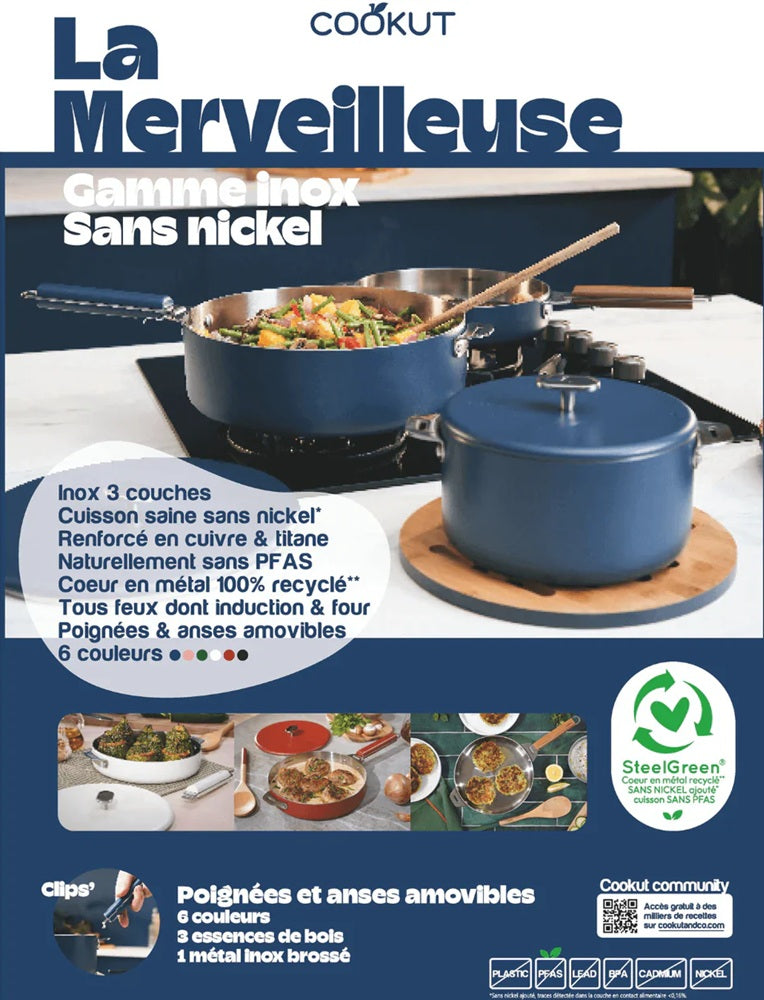 Cookut - La Merveilleuse casserole en INOX – 20cm – Myrtille