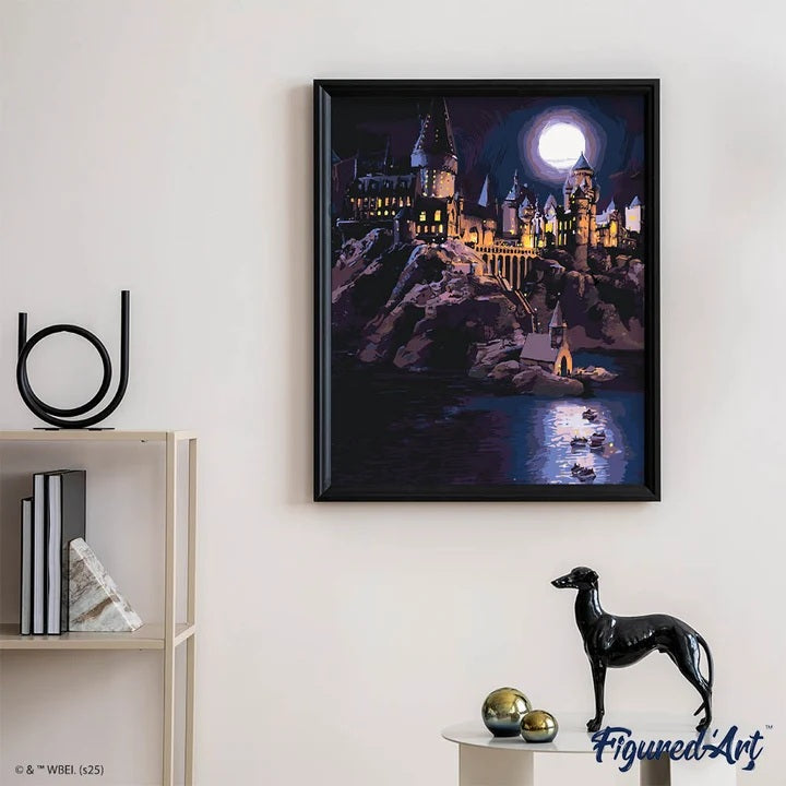 Peinture par numéros - Châssis 40x50cm - Château de Poudlard la nuit