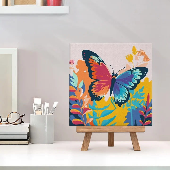 Peinture par numéros - Châssis 20x20cm - Papillon Tropical