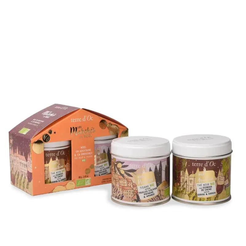 Terre d'Oc - Coffret Duo Thé & Tisane - Noël en Aquitaine & en Provence