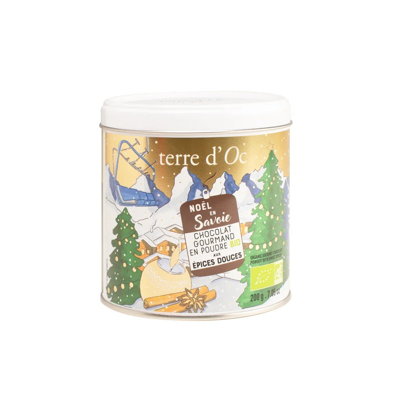 Terre d'Oc - Chocolat en poudre BIO aux épices douces - boîte vrac 200gr (DDM 07/26)