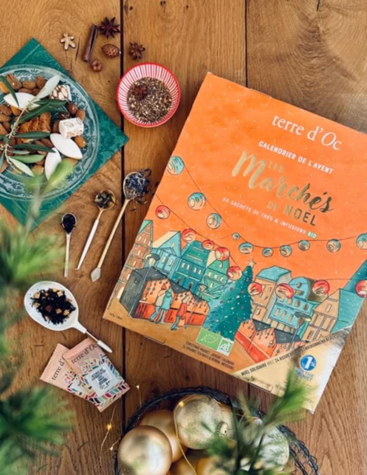 Terre d'Oc - Calendrier de l'Avent de thés & infusions BIO - 24 sachets (DDM fin 11/2026)