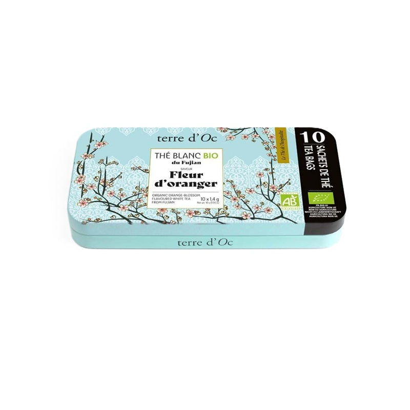 Terre d'Oc - Boîte nomade 10 sachets - Thé blanc BIO fleur d'oranger