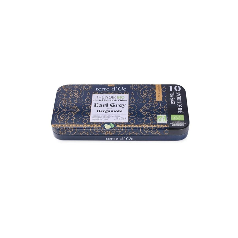 Terre d'Oc - Boîte nomade 10 sachets - Thé noir BIO Earl Grey bergamote