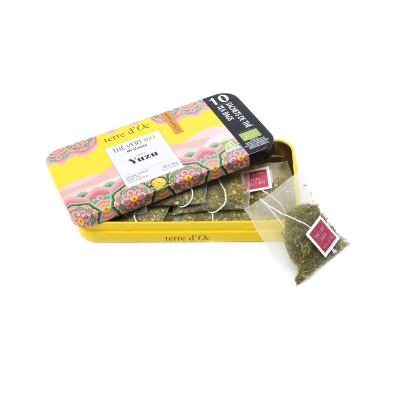 Terre d'Oc - Boîte nomade 10 sachets - Thé vert BIO yuzu