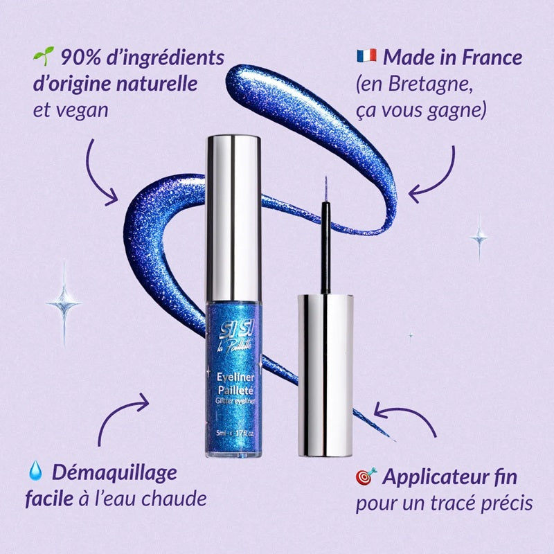 Si Si La Paillette - Eyeliner Pailleté - Bleu Électrique