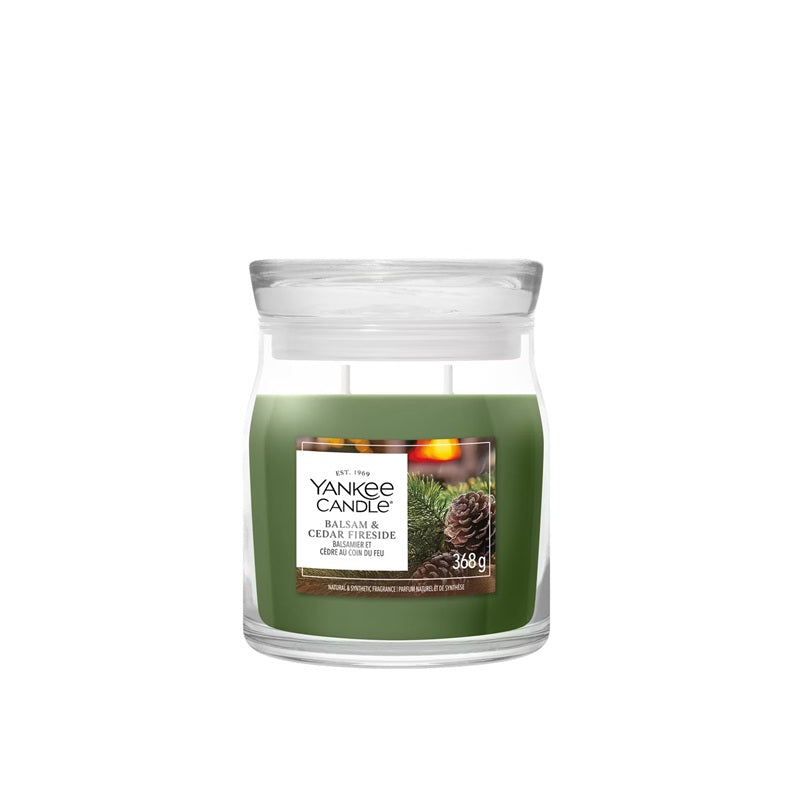 Yankee Candle Balsam & Cedar Fireside 368gr - Medium Signature à 2 mèches