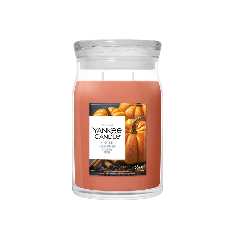 Yankee Candle Spiced Pumpkin 567gr - Large Signature à 2 mèches