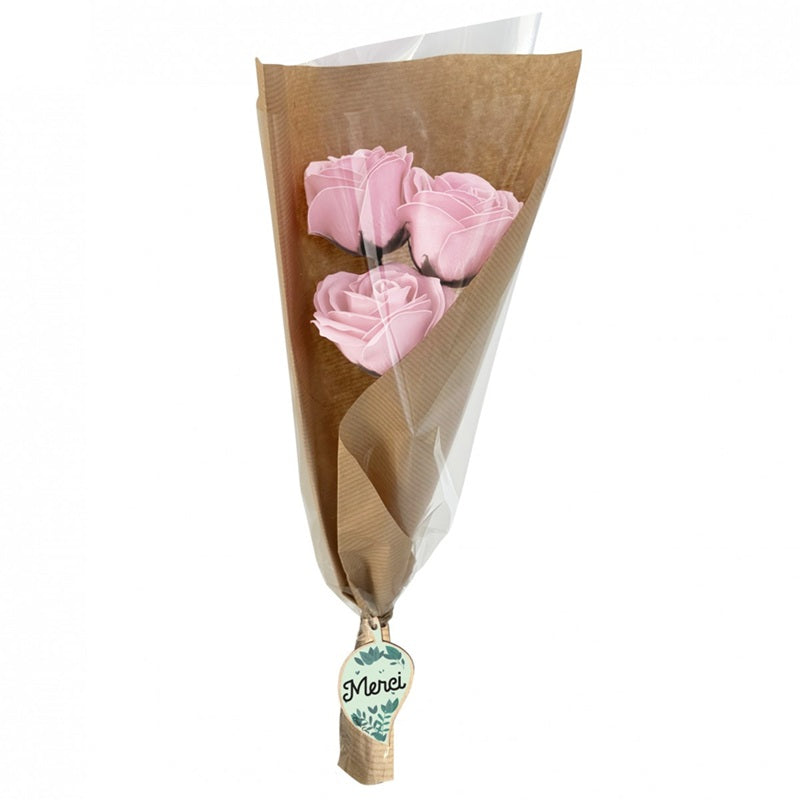 Bouquet 3 roses de savon - Merci