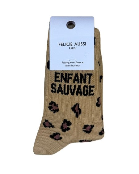 Félicie Aussi chaussettes Enfant Sauvage léopard