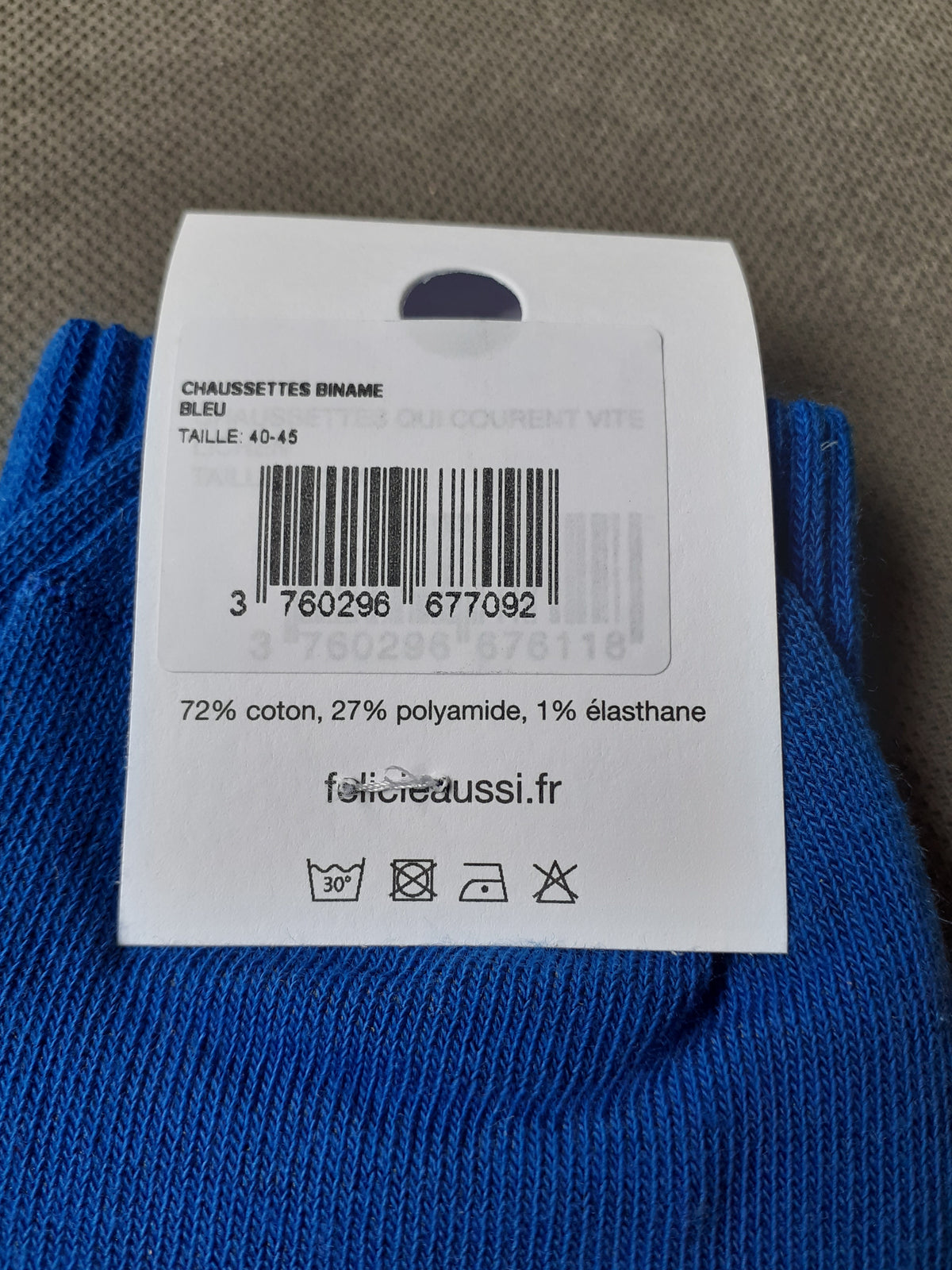 Félicie Aussi chaussettes Binamé bleu 40/45 étiquette