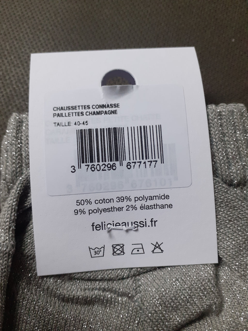 Félicie Aussi chaussettes à paillettes connasse 40/45 composition