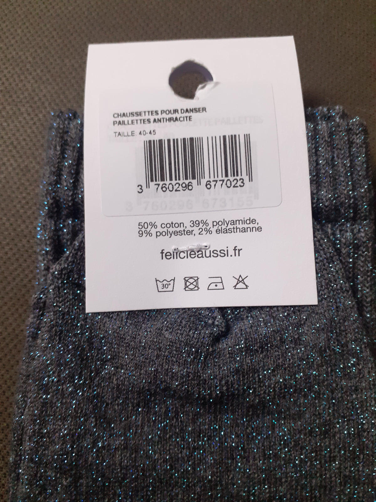 Félicie Aussi chaussettes à paillettes pour danser 40/45 composition