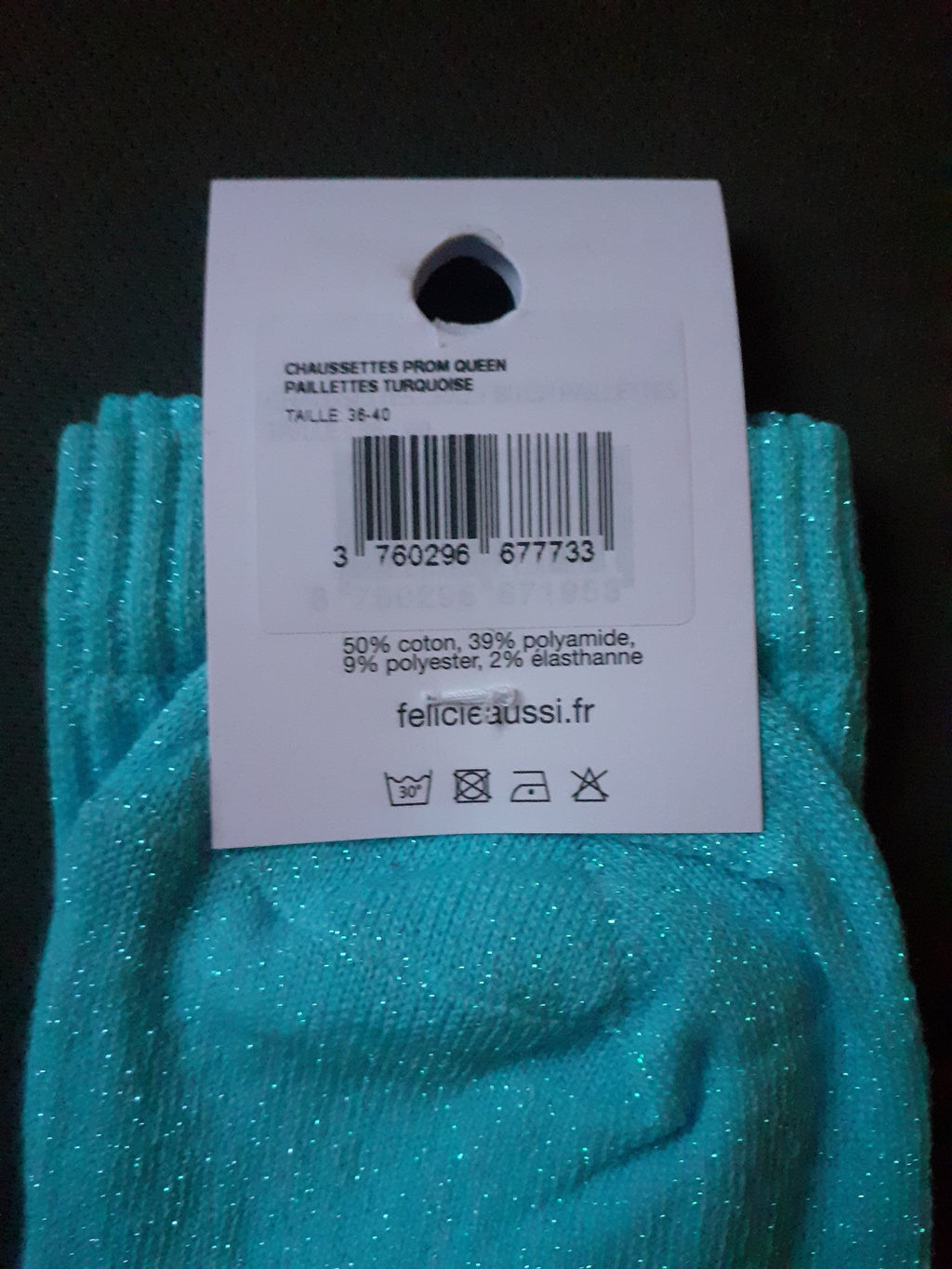Félicie Aussi chaussettes à paillettes Prom Queen 36/40 composition
