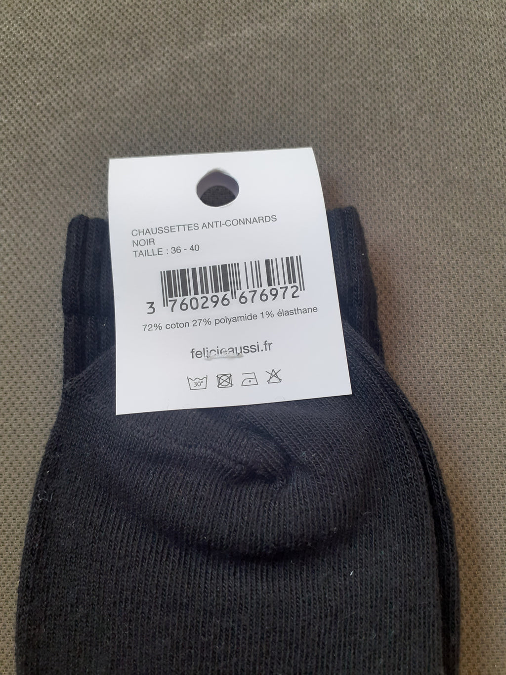 Félicie Aussi - Chaussettes - ANTI-CONNARD - noire 36/40