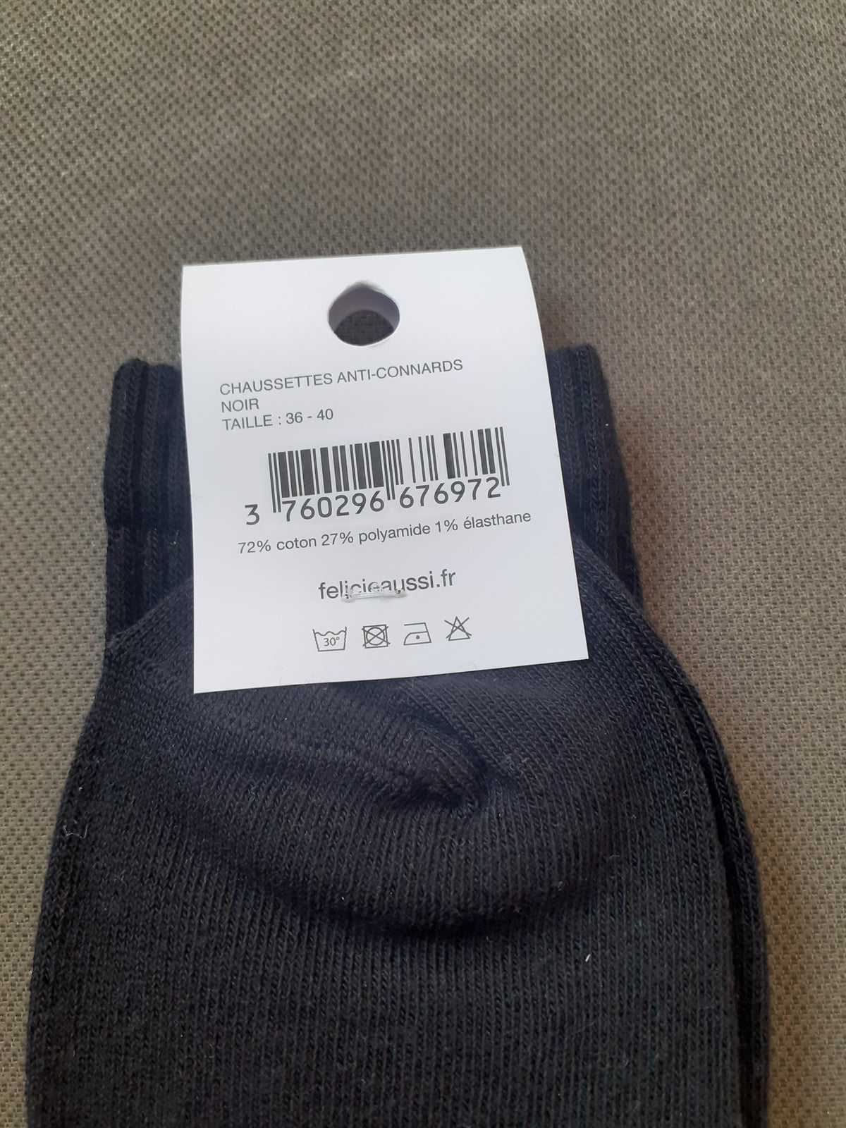 Félicie Aussi - Chaussettes - ANTI-CONNARD - noire 36/40