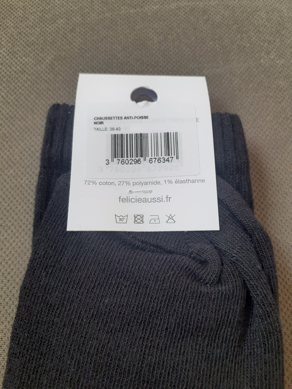 Félicie Aussi - Chaussettes - ANTI-POISSE - noire 36/40