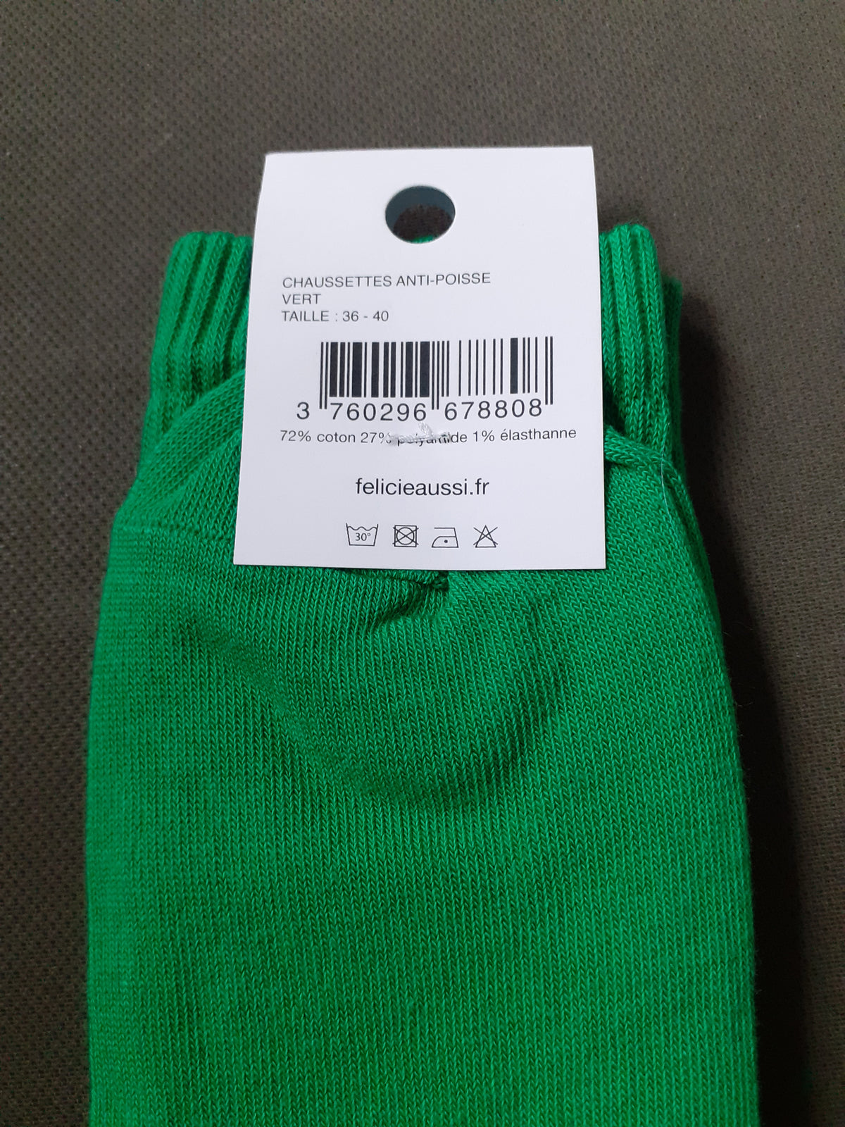 Félicie Aussi - Chaussettes - Anti-Poisse - vert 36/40