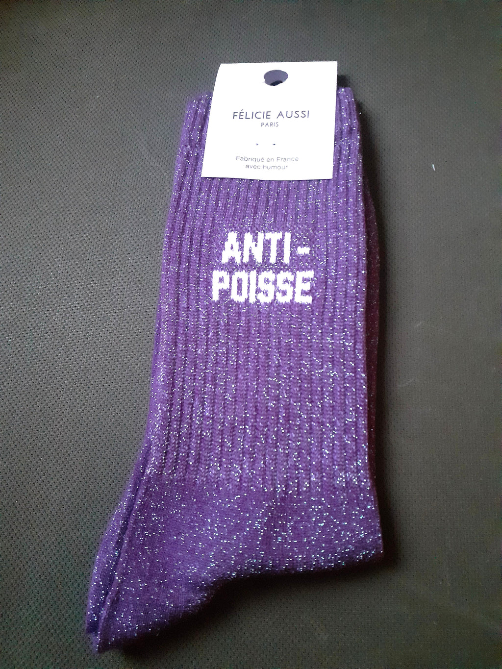 Félicie Aussi - Chaussettes à paillettes - Anti-Poisse - violet 36/40