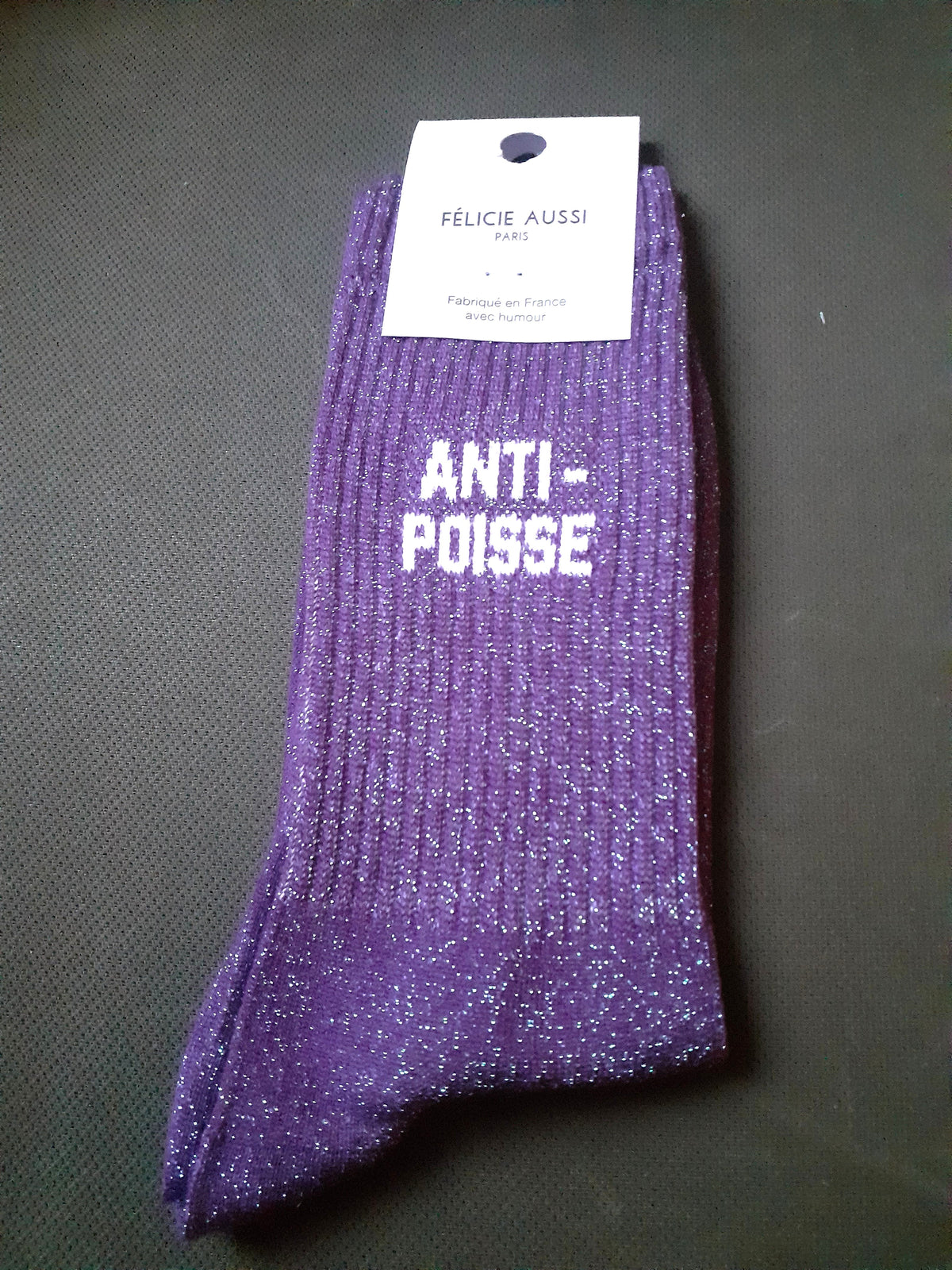 Félicie Aussi - Chaussettes à paillettes - Anti-Poisse - violet 36/40