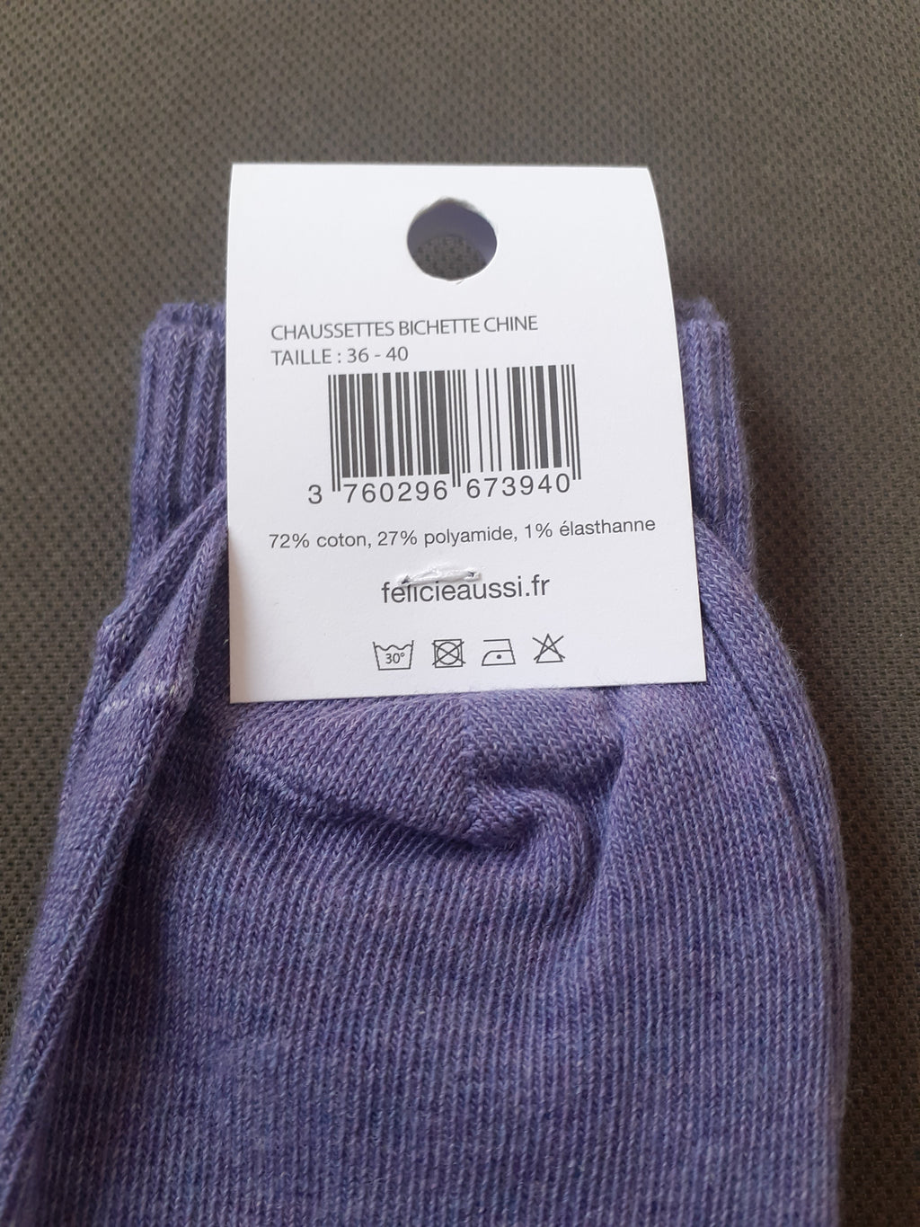 Félicie Aussi - Chaussettes - BICHETTE - mauve chiné 36/40