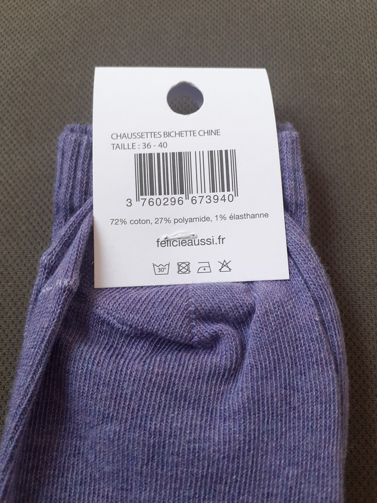 Félicie Aussi - Chaussettes - BICHETTE - mauve chiné 36/40