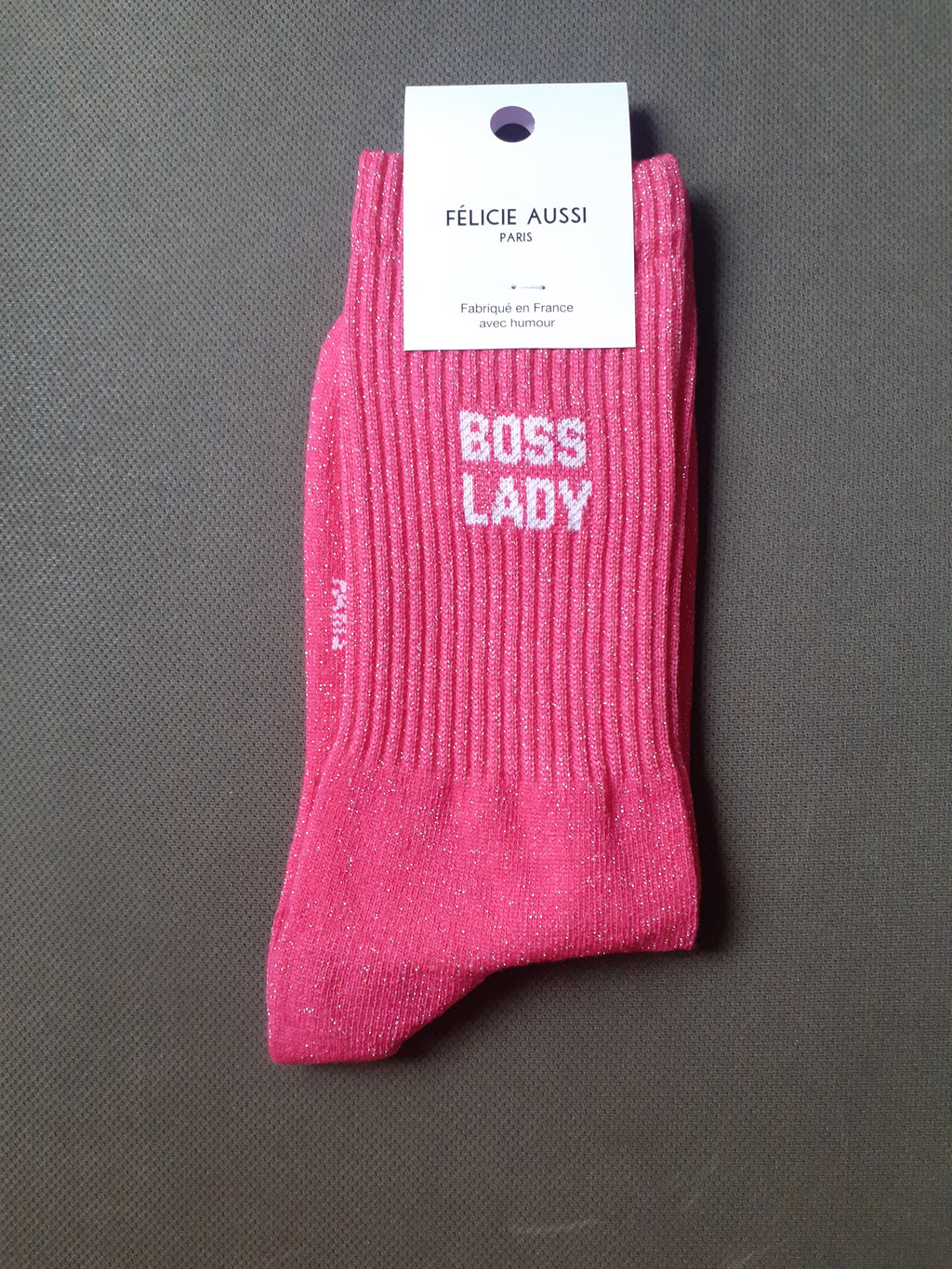 Félicie Aussi - Chaussettes à paillettes - BOSS LADY - fuchsia 36/40