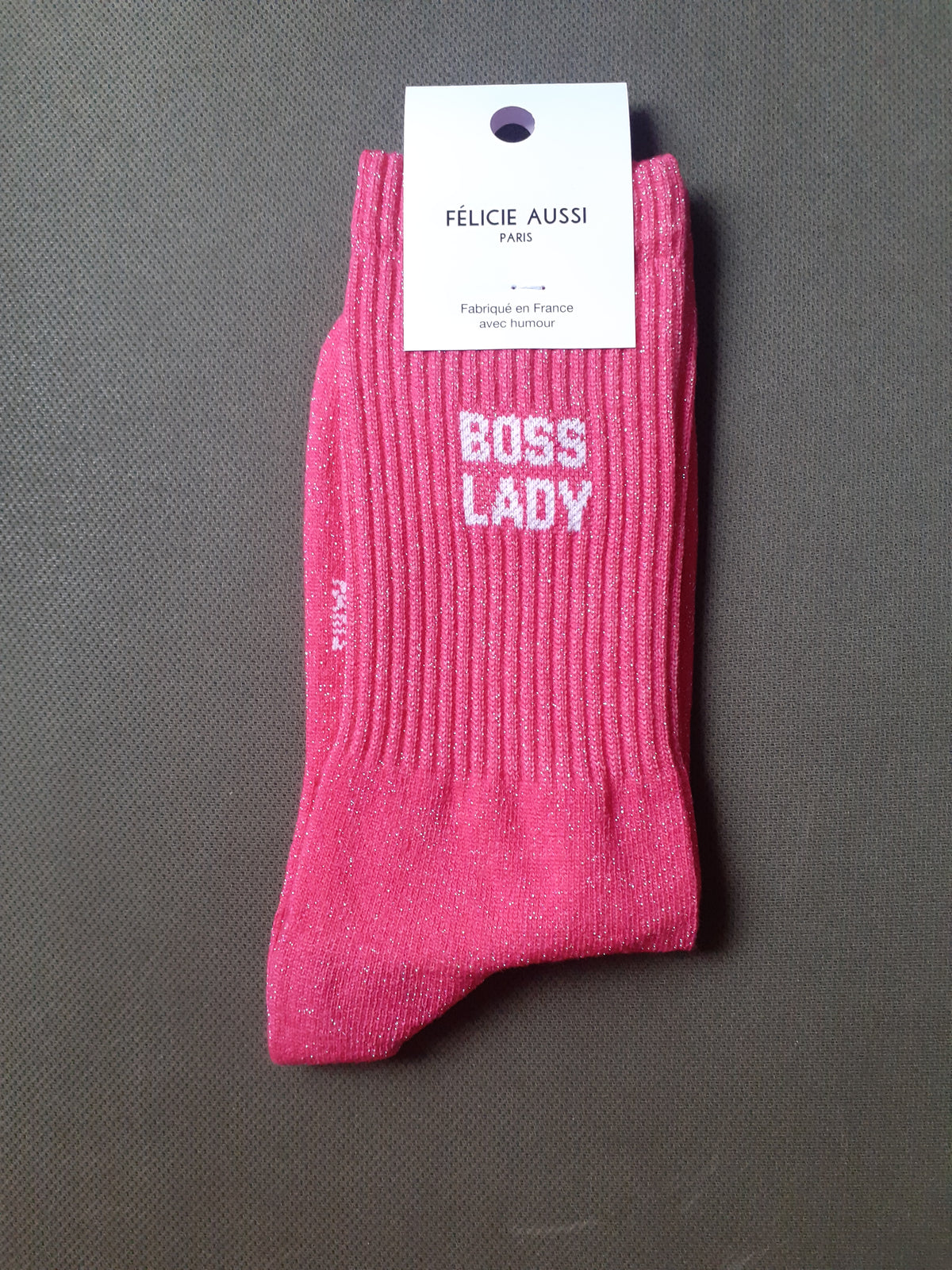 Félicie Aussi - Chaussettes à paillettes - BOSS LADY - fuchsia 36/40