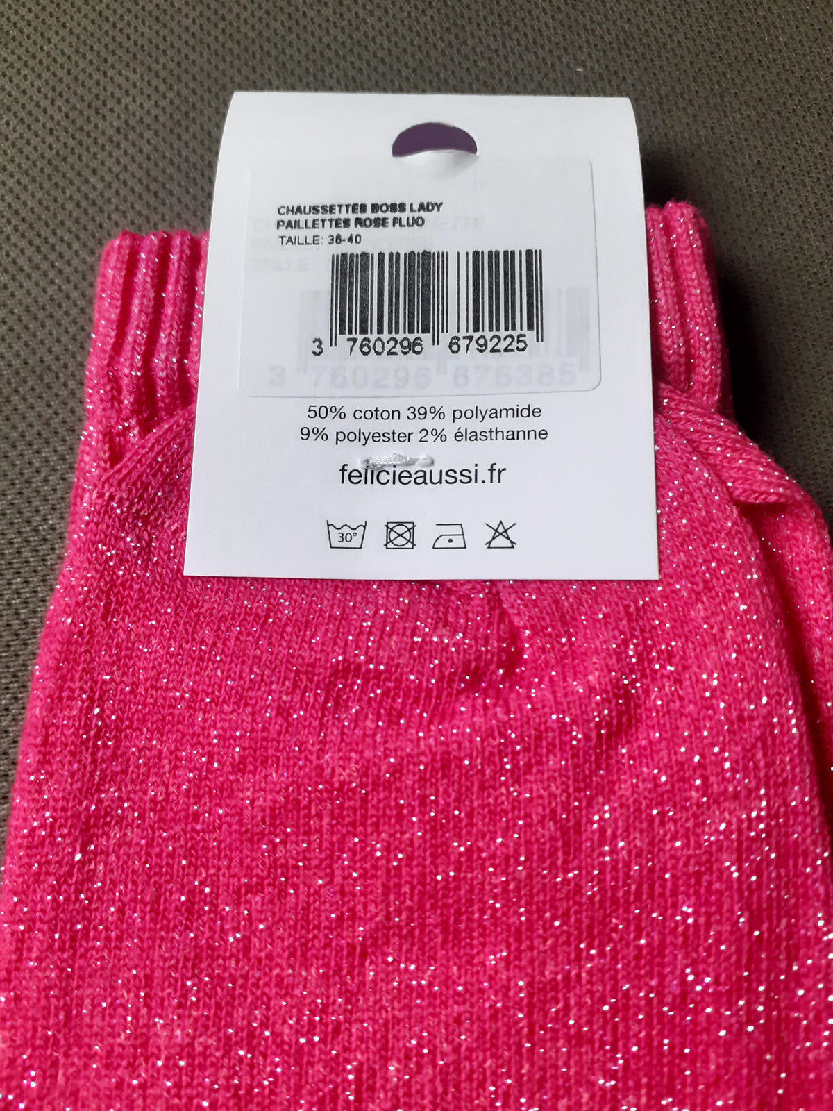 Félicie Aussi - Chaussettes à paillettes - BOSS LADY - fuchsia 36/40