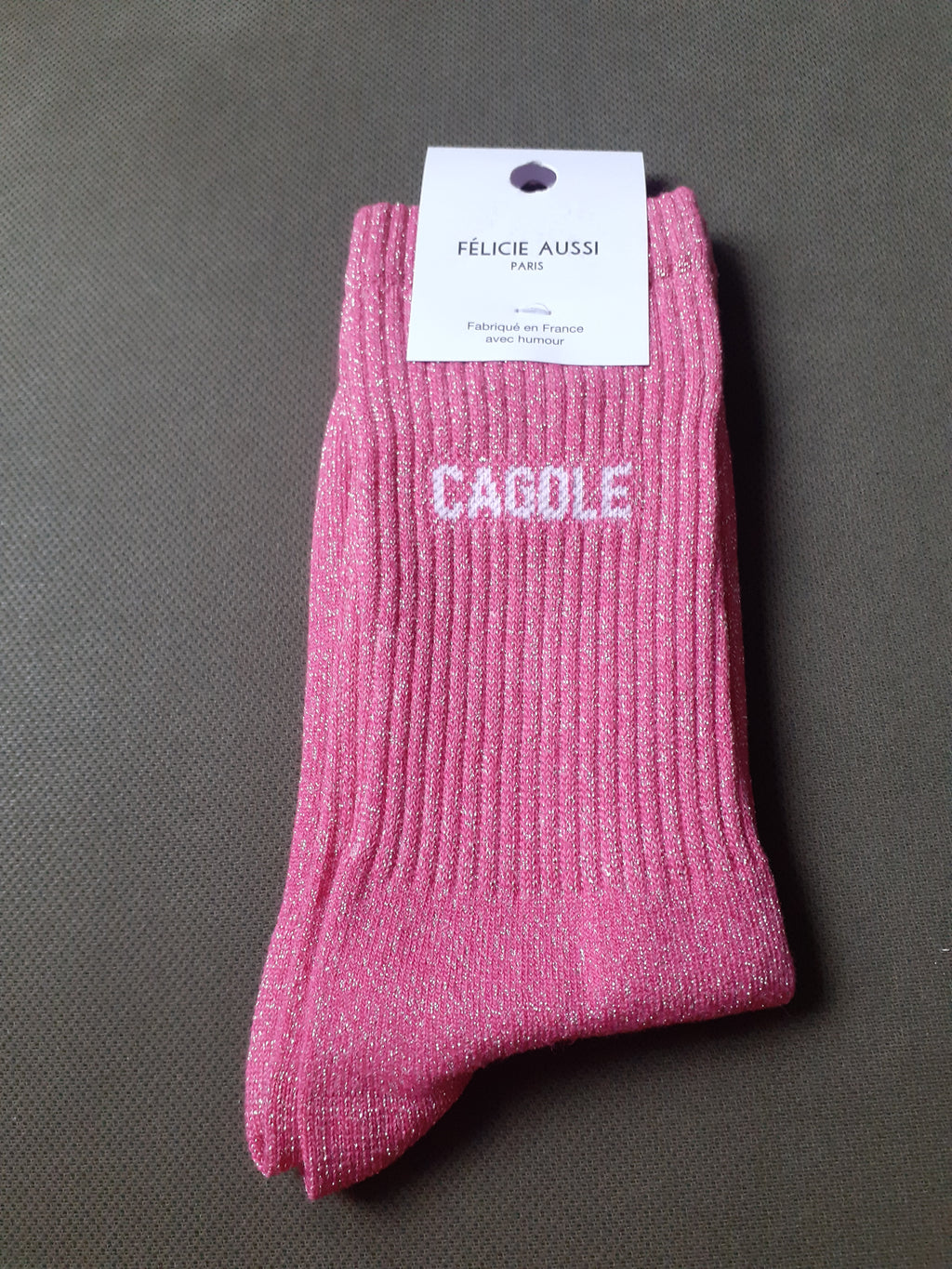 Félicie Aussi - Chaussettes à paillettes - CAGOLE - fuchsia 36/40