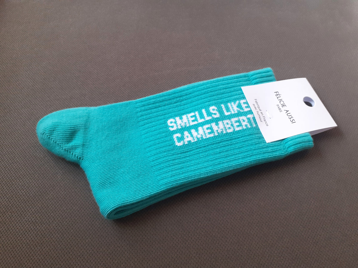 Félicie Aussi - Chaussettes - Smells Like CAMEMBERT - cyan 36/40
