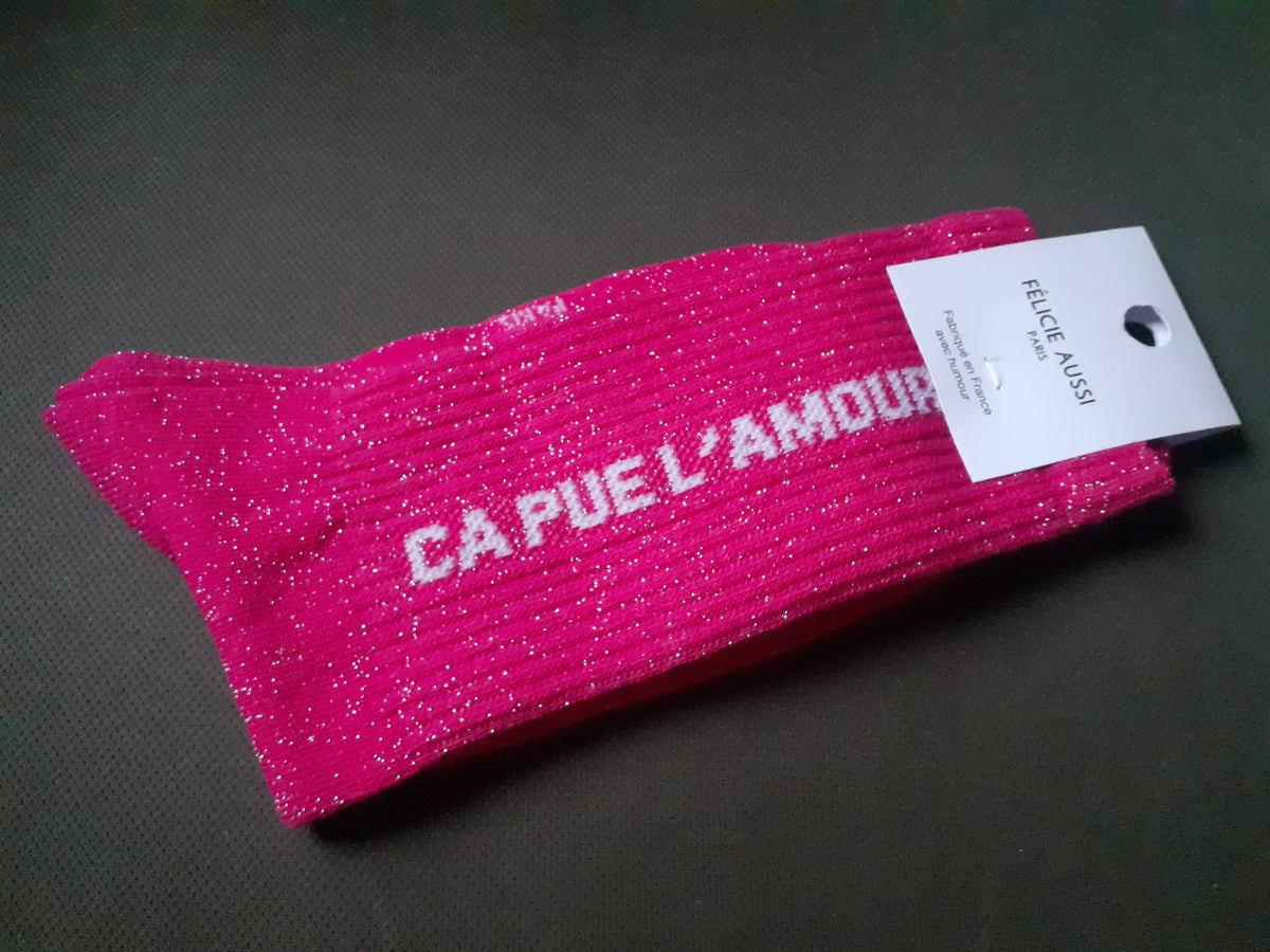 Félicie Aussi chaussettes à paillettes Ça pue l'amour 36/40
