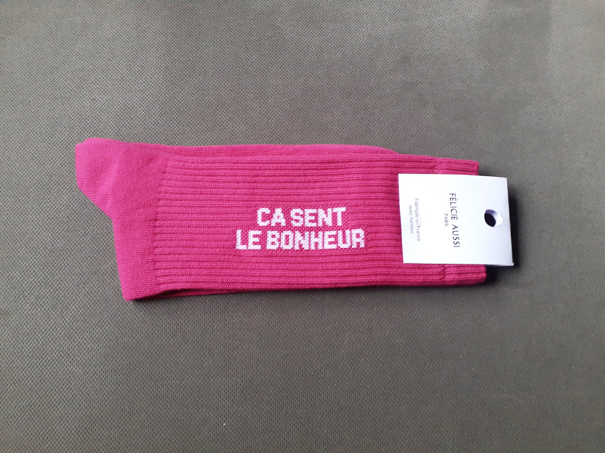 Félicie Aussi - Chaussettes - Ça sent le BONHEUR - framboise 40/45
