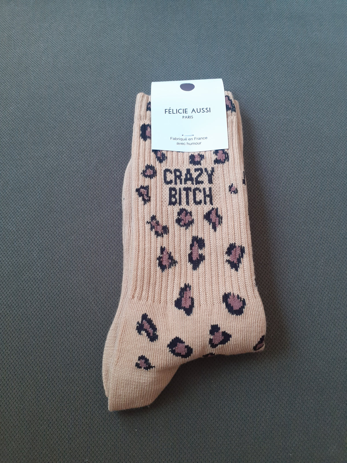 Félicie Aussi - Chaussettes - CRAZY BITCH - léopard 36/40