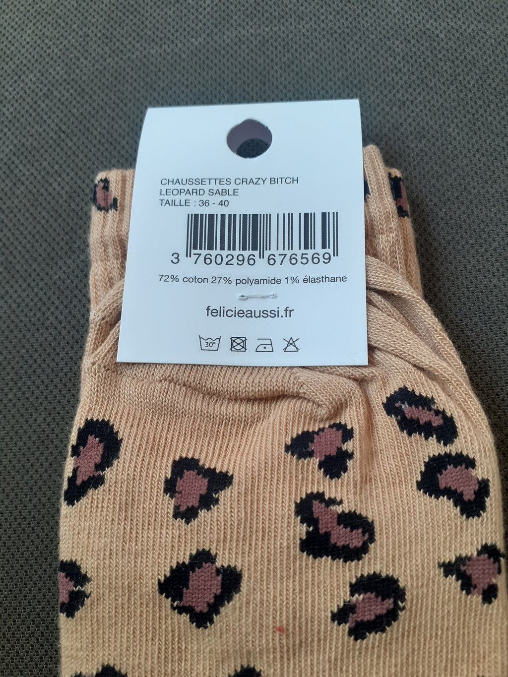 Félicie Aussi - Chaussettes - CRAZY BITCH - léopard 36/40