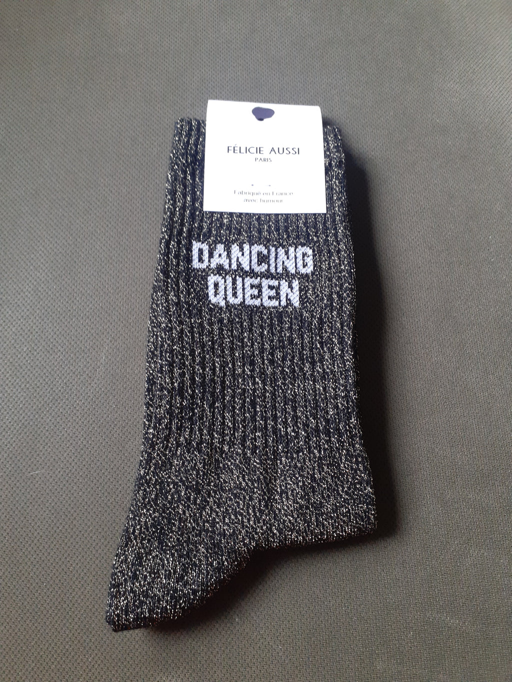 Félicie Aussi - Chaussettes à paillettes - Dancing Queen - noire 36/40
