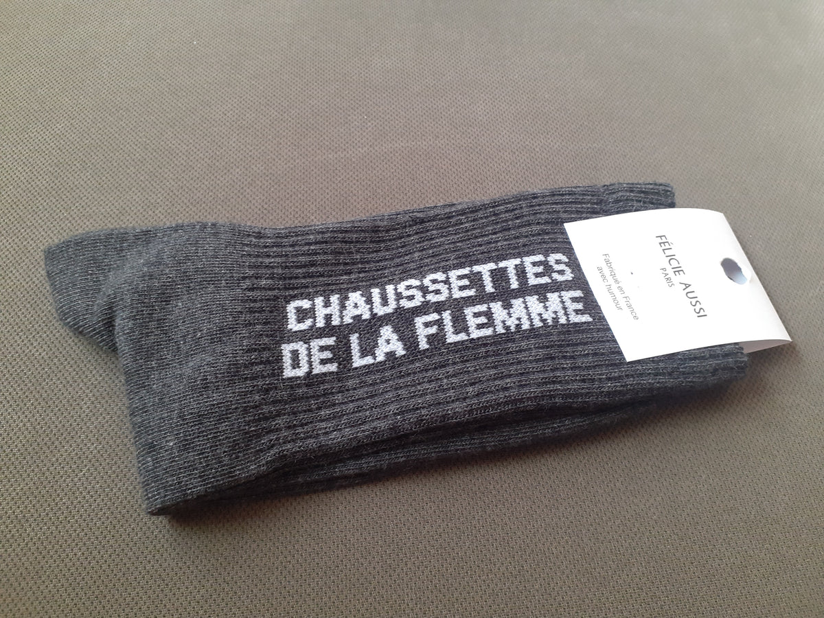 Félicie Aussi - Chaussettes - De la FLEMME - anthracite chiné 36/40