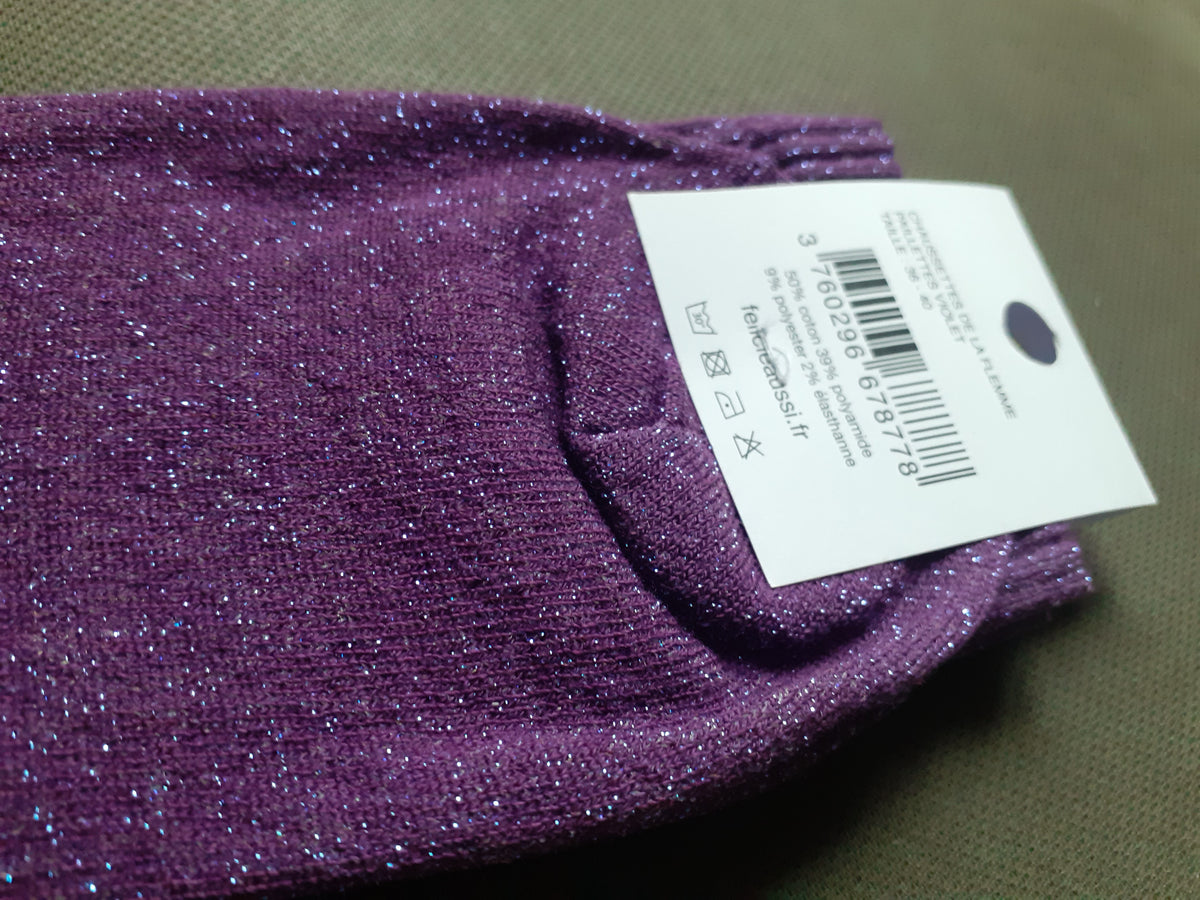 Félicie Aussi chaussettes à paillettes Flemme 36/40 composition