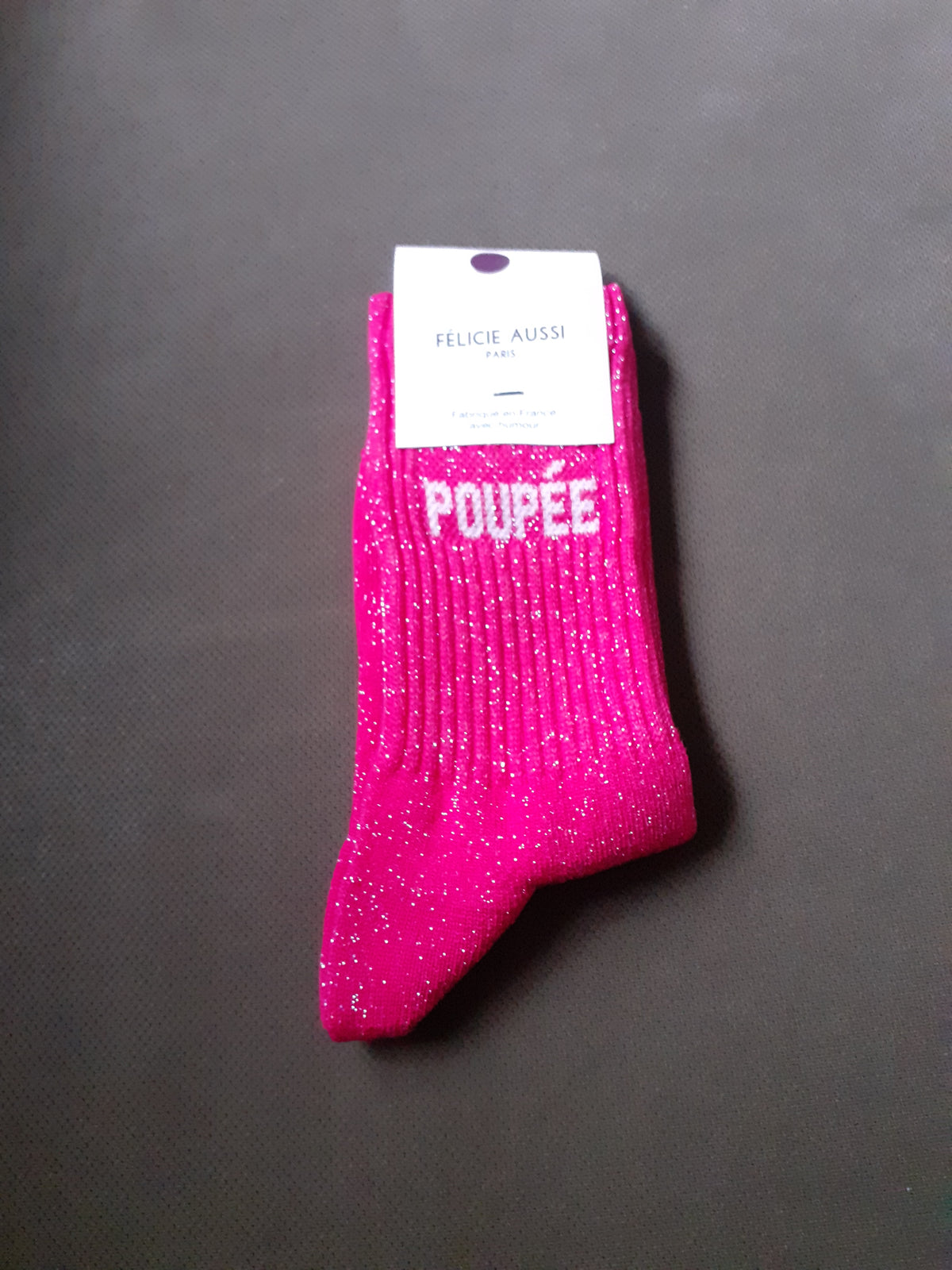Félicie Aussi - Chaussettes Enfant à paillettes - POUPÉE - fuchsia (3 tailles)