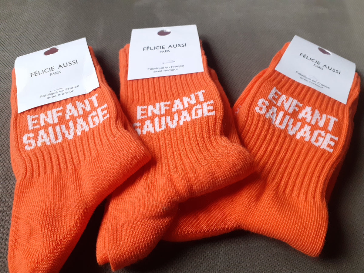 Félicie Aussi - Chaussettes Enfant - ENFANT SAUVAGE - orange (3 tailles)