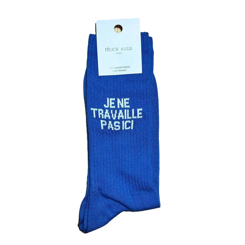 Félicie Aussi - Chaussettes - Je Ne Travaille Pas Ici - bleu 40/45