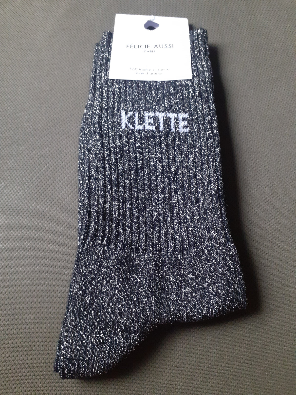 Félicie Aussi - Chaussettes à paillettes - KLETTE - noire 36/40