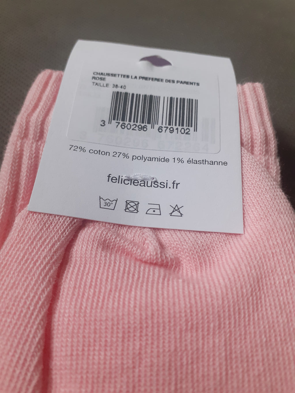 Félicie Aussi - Chaussettes - La Préférée des Parents - rose pâle 36/40