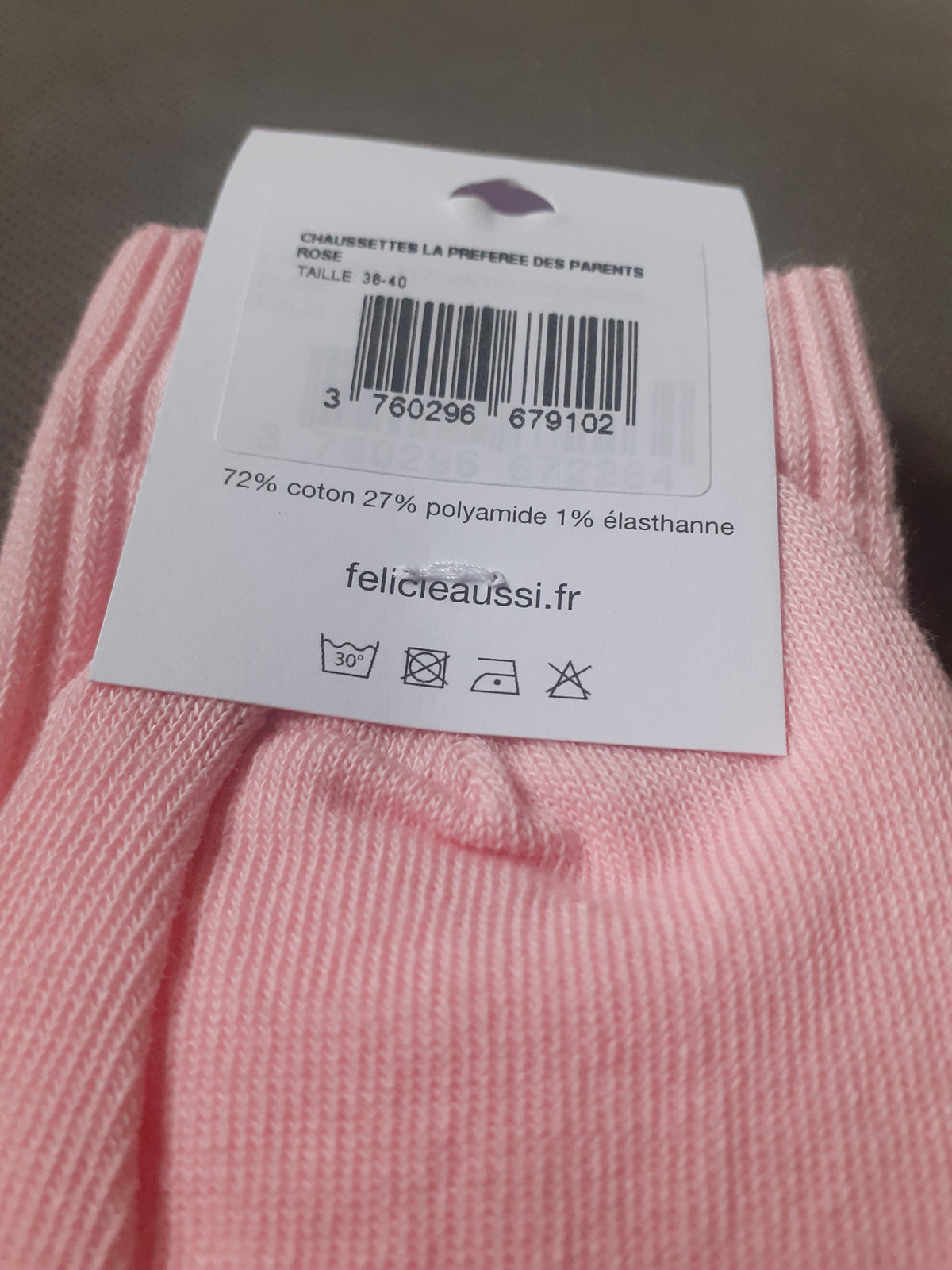 Félicie Aussi - Chaussettes - La Préférée des Parents - rose pâle 36/40