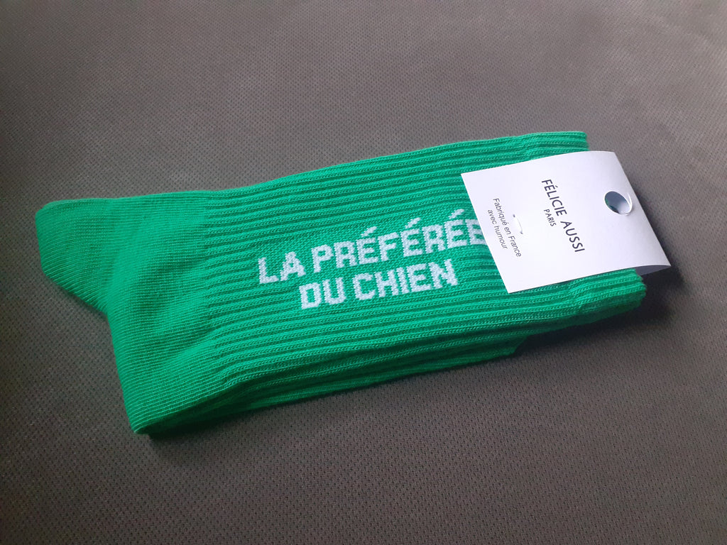 Félicie Aussi - Chaussettes - La Préférée du Chien - vert 36/40