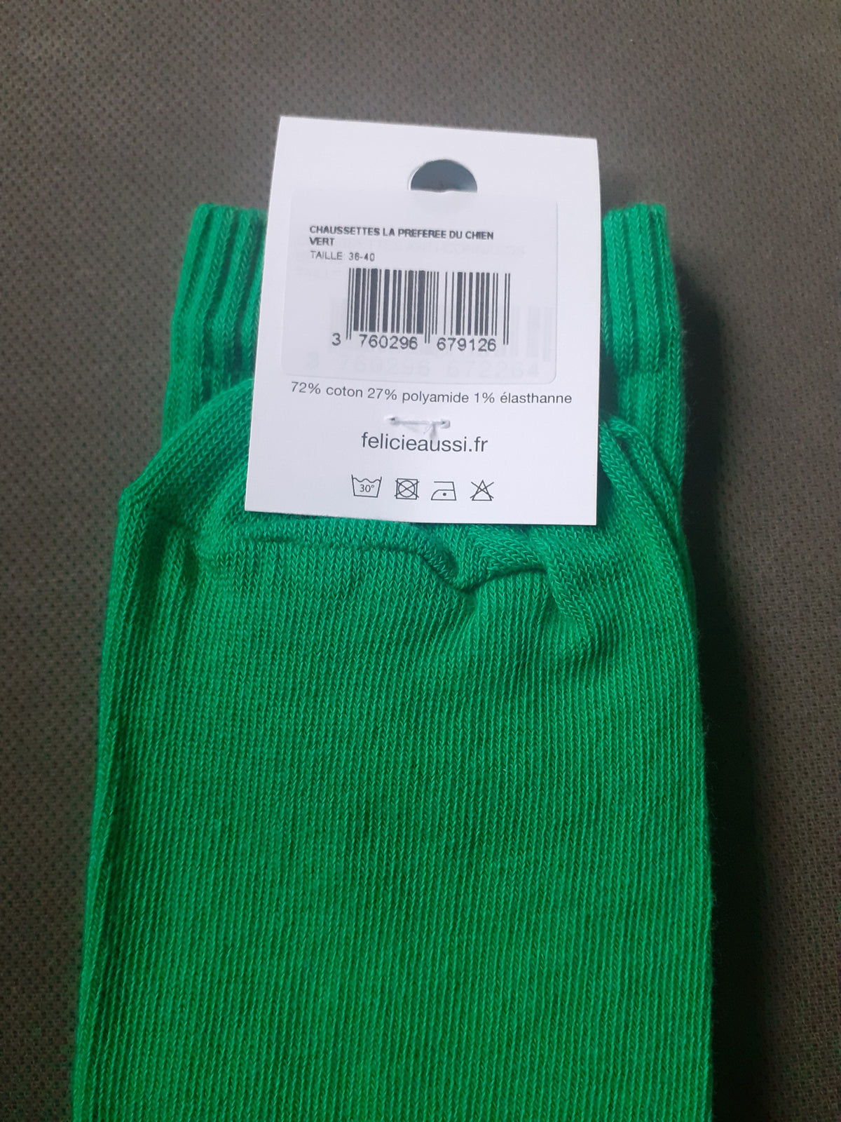 Félicie Aussi - Chaussettes - La Préférée du Chien - vert 36/40